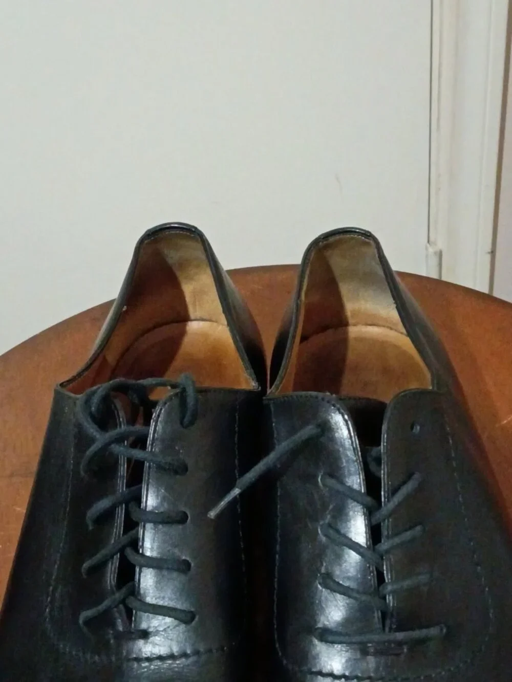 Men's GUCCI Italy Black Leather Plain Toe Oxfords Dress Shoes Size US 9.5 D